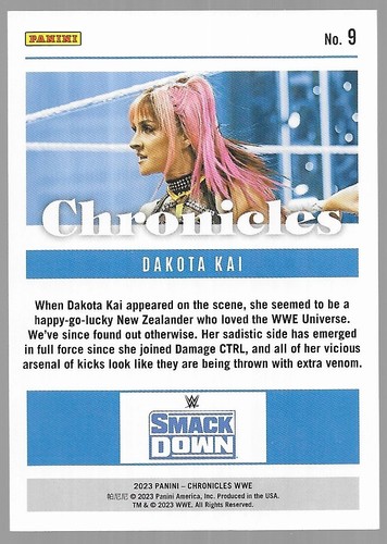 2023 Panini Chronicles WWE / Smack Down Dakota Kai #9 Red /199 - Picture 2 of 2