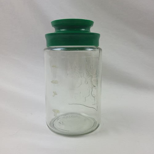 Vintage Maxwell House Coffee Glass Jar Anchor Hocking Canister Green Lid Winter - Picture 2 of 3