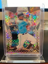 2019 PANINI PRIZM STARLIN CASTRO POWER PLAID REFRACTOR #224 SN /75