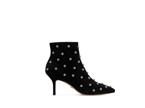NWT Stuart Weitzman Carine Crystal Black Suede Boots SZ 6.5B/37 - Picture 9 of 12