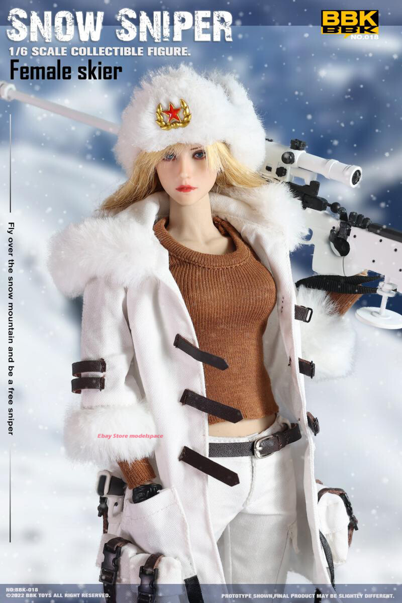 1/6 女性スキーヤースナイパーフィギュア（BBK018） 1/6 BBK BBK018 Snow Sniper Female Skier Action Figure Model