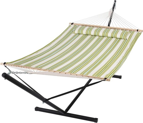 Freestanding Double Hammock with Stand - Perfect for Camping, Easy to Assemble - Picture 3 of 9