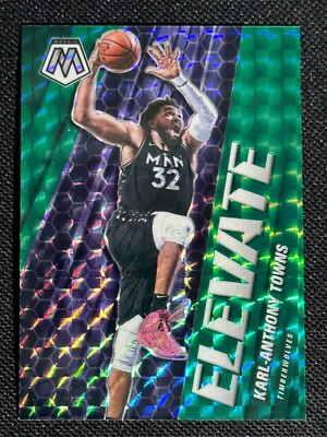 Karl-Anthony Towns ELEVATE 2020-21 Panini Mosaic GREEN MOSAIC PRIZM #15