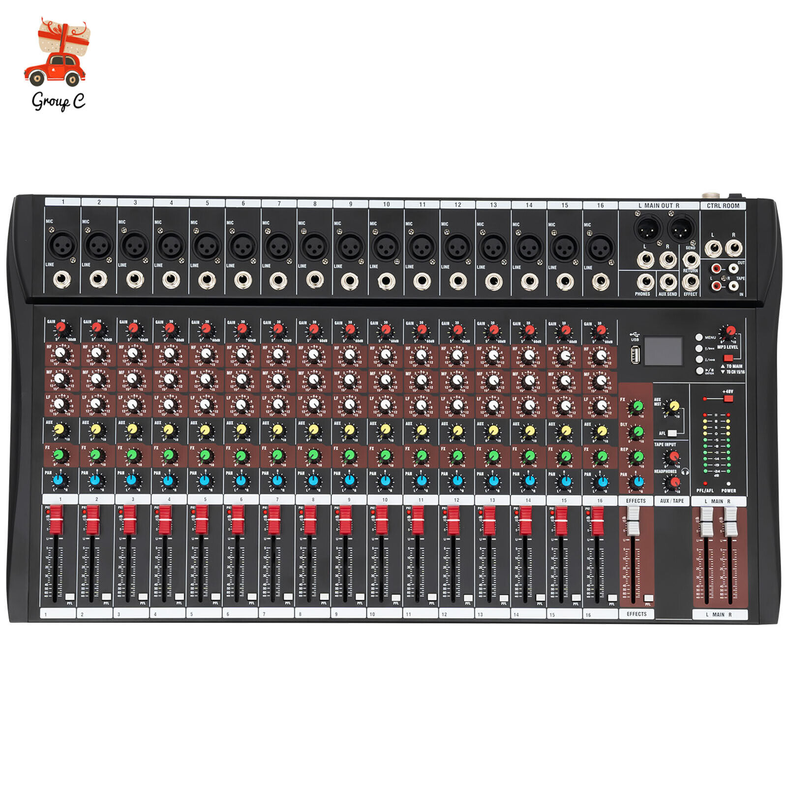 16 Channel Professional Powered Mixer Power Mixing  16 DSP USB NEW