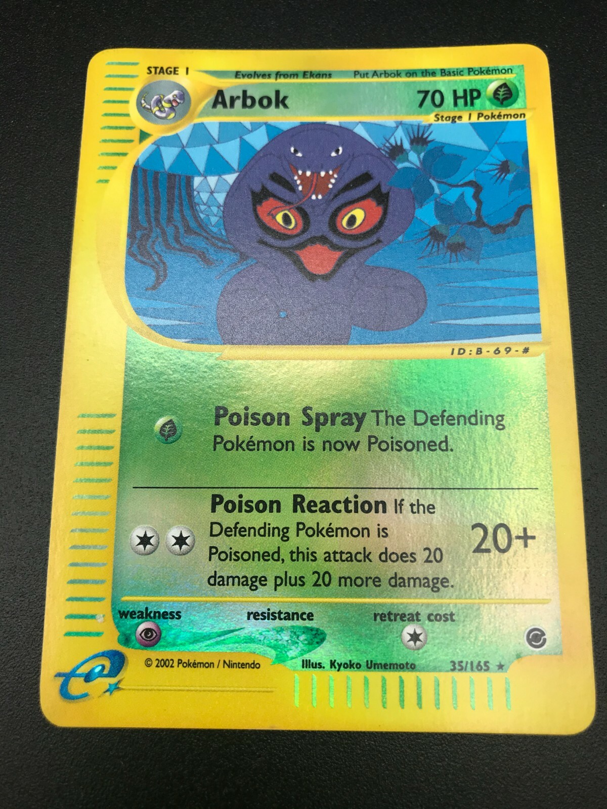 Arbok 35/165 REVERSE HOLO RARE Pokemon Expedition E Series Vintage NM 2002
