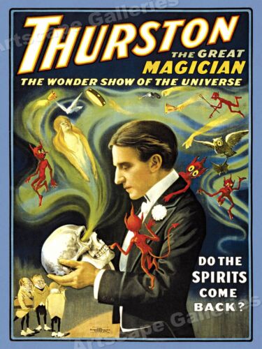 1914 Thurston The Great "Spirits" - Classic Magic Poster - 3ft x 4ft !! - 第 1/3 張圖片