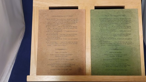 VTG Haiku Poetry By James J. W. Hackett Japan Publications 1968 Volumes 1 & 2 PB - Picture 2 of 14