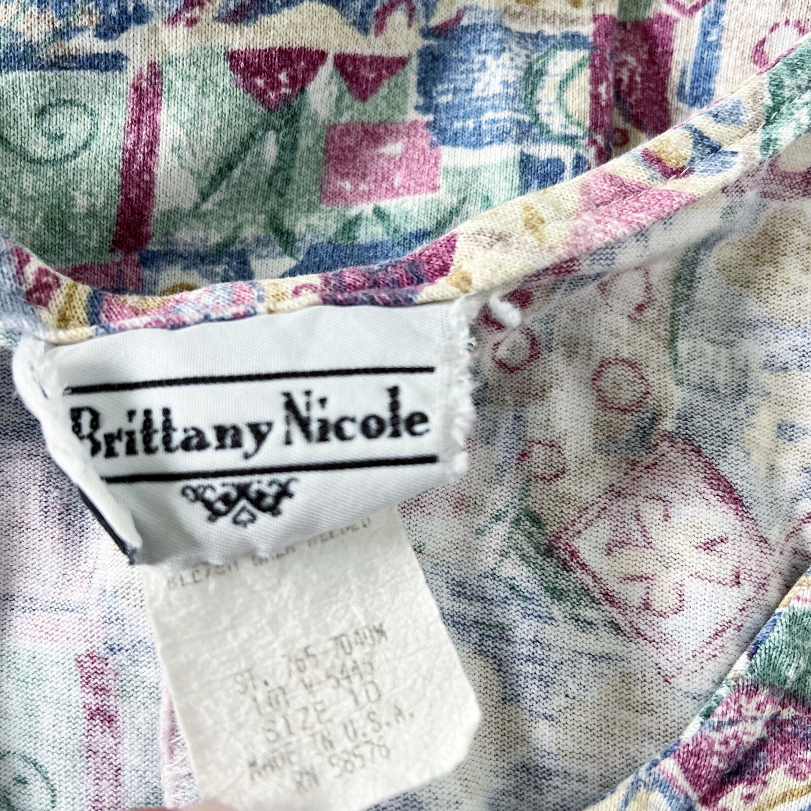 Vintage 80s 90s Printed Pattern Patchwork Style F… - image 19