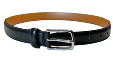 Polo Ralph Lauren Young Mens Black Leather Belt 24 New Old Stock With Tags