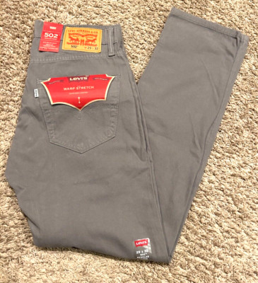 Levi's 502 Regular Taper Fit W Stretch Jeans Gray Men's 29X32 RT$59 NWT 0112 J3