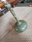 VINTAGE NEKER ART ISRAEL GLASS BLOWN  GREEN  OPALESCENT PERFUME BOTTLE 5.5IN TAL — photo 6