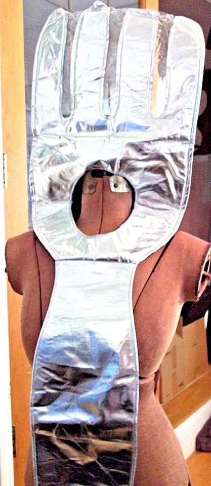 66" Metallic Silver 4 PRONG FORK Polyester HALLOWEEN COSTUME Adult Size UNISEX - Image 2 of 4