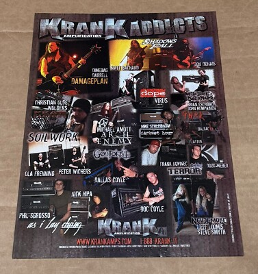 KRANK AMPS - DIMEBAG /AMOTT /SHADOWS FALL /NEVERMORE /GOD FORBID - 2006 Print Ad