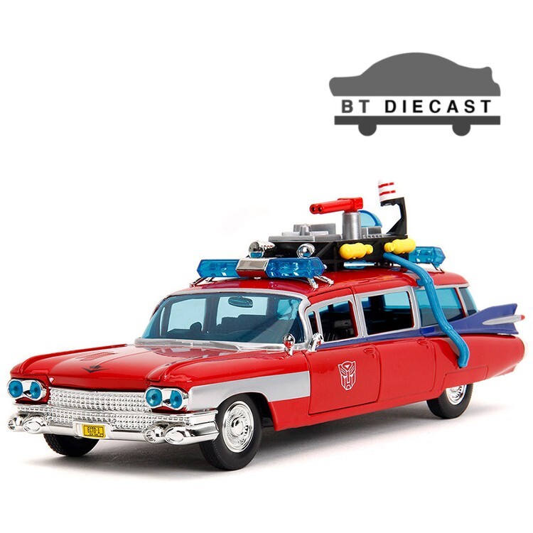 1/24 Scale JADA Ghostbusters ECTO-1 1959 Cadillac Ambulance Red 35466