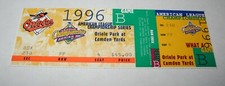 1996 Baseball Baltimore Orioles American League Championship Series Full Ticket