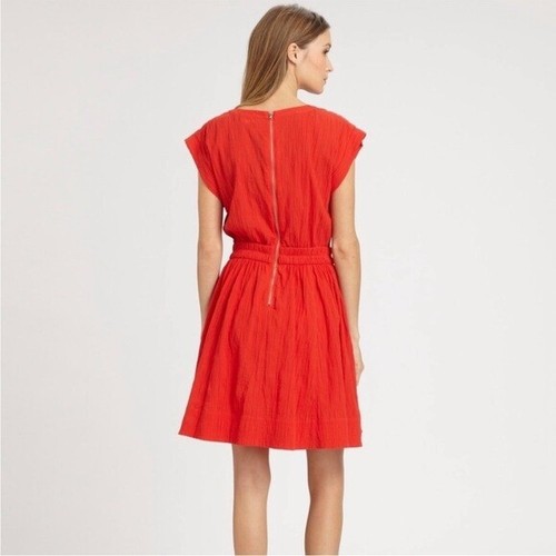Marc by Marc Jacobs Aliyah Crinkled Cotton Dress textured skipper red 4 chiffon - 第 11/12 張圖片