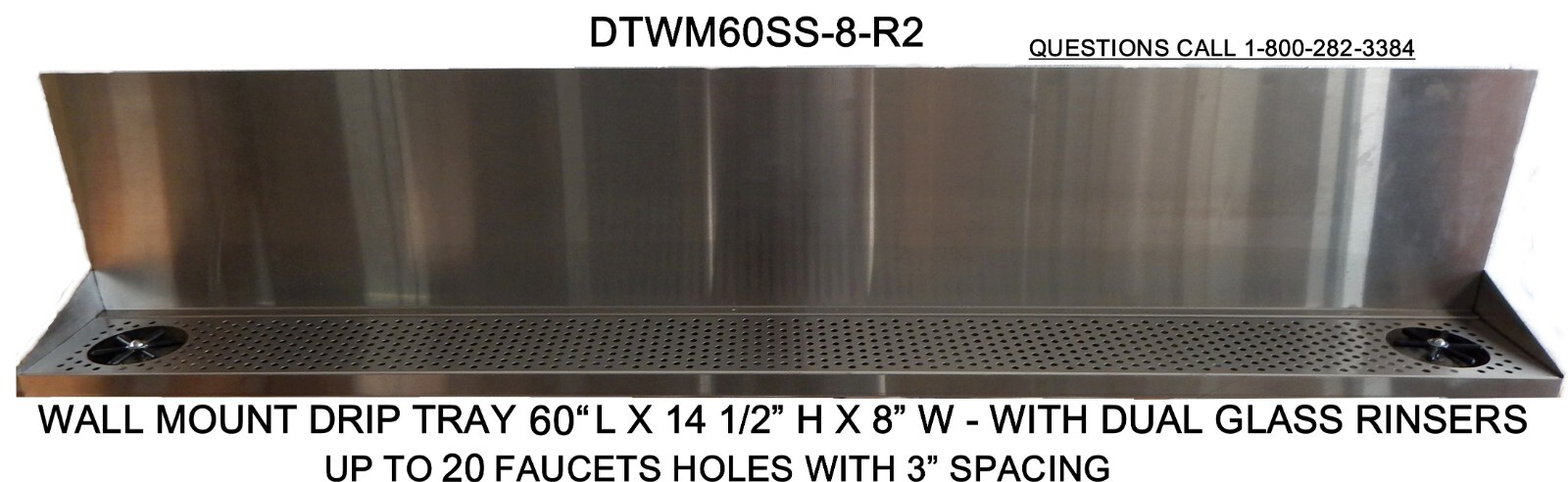 SS Draft Beer Wall Mt Drip Tray 60