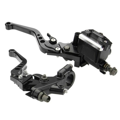 Pair CNC Universal Motorcycle 7/8'' Brake Master Cylinder Clutch Lever Reservoir - Foto 5 di 11