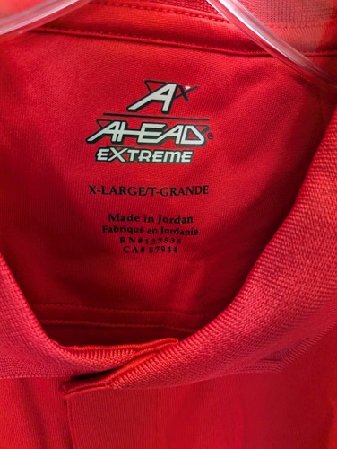 NWT MEN'S AHEAD EXTREME POLO, SIZE: XL, COLOR: RED (M6) - Picture 3 of 3