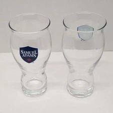Sam Adams Blue Shield Pint Glass Beer Glass Set of 2
