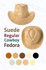 Suede Regular Cowboy Fedora Hat