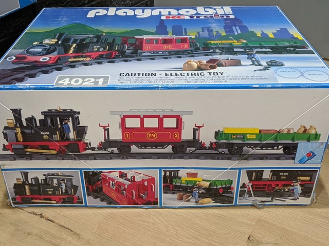 Vintage Open Box Playmobil Electric RC Train Set 4021 1997 Railroad Toy