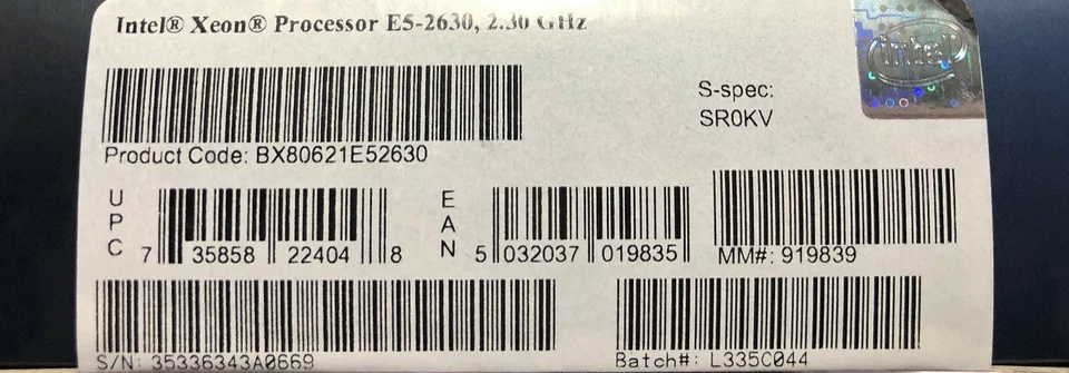 Intel BX80621E52630 SR0KV Xeon E5-2630 15M Cache, 2.30 GHz, 7.20 GT/s QPI NEW - Image 2 of 2