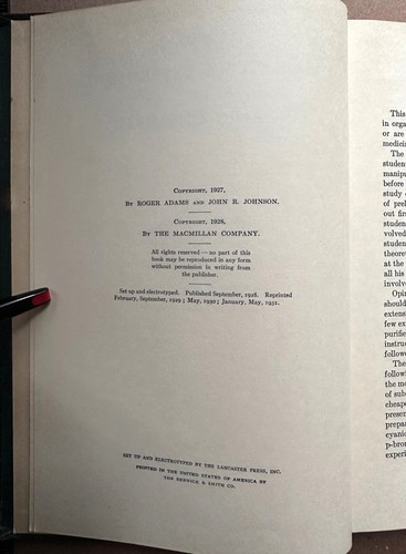 ADAMS: Elementary Laboratory Experiments in Organic Chemistry (Macmillan, 1931) - Picture 11 of 15
