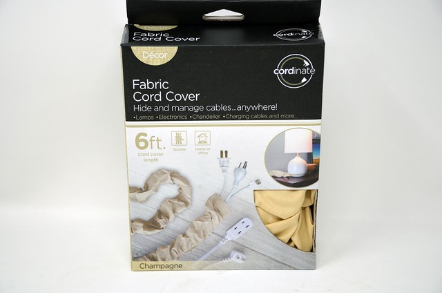 Fabric Cord Cover 6 FT Hides Cables Great for Lamps Light