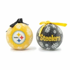 Pittsburgh Steelers LED Boxed Ornament Set - Black/Gold