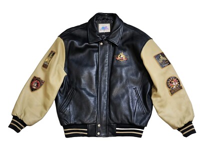 yu　ミッキー革ジャン(GENUINE LEATHER) Disneyland 50th Anniversary Leather Jacket Medium Bomber