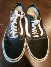 Vans Mens Off The Wall 500714 Black Low Top Lace Up Sneaker Shoes Size 8.