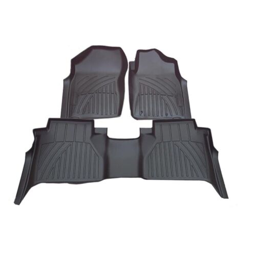 3D FULLY TAILORED FLOOR MATS 3PC SET BLACK FOR MITSUBISHI L200 SERIES 5 6 2016+ - Picture 2 of 7