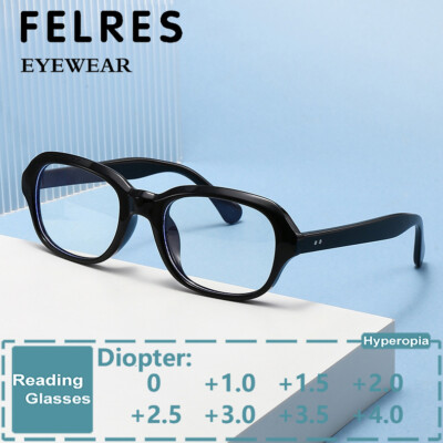 Men Women Oval Anti Blue Light Reading Glasses Clear Lens Presbyopic Readers New