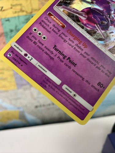 SHIPS SAME DAY Pokemon Card PLAYED Naganadel 108/214 Holo Psychic Type 2018 Rare - Picture 6 of 6