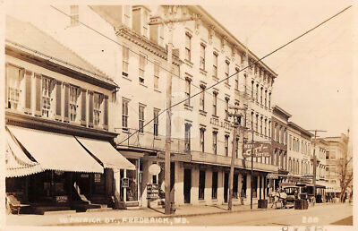 FREDERICK MD West Patrick Street View 1912 RPPC Postcard Copy