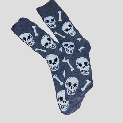 Funky Retro SKELETON SKULL BONES CREW SOCKS Novelty Day of Dead Gothic Steampunk