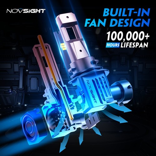 NIGHTEYE 2x H8 H9 H11 LED Fog Light Bulbs 80W 18000LM Foglamp 6500K Super Bright - Picture 5 of 11