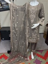 Pakistani Chiffon Heavy Embroidered 3piece Party Wear Formal Dress / Wedding
