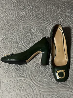 Salvatore Ferragamo Dark Green Pattern Leather Women display picture 1