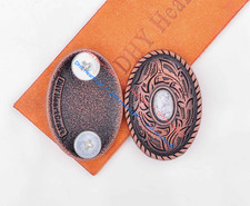 10X Western Copper Engraved Saddle Tack Belt Prairie Dust Oval Turquoise Conchos