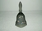 Fenton Art Glass Smokey Gray Black Satin Handpainted Bell