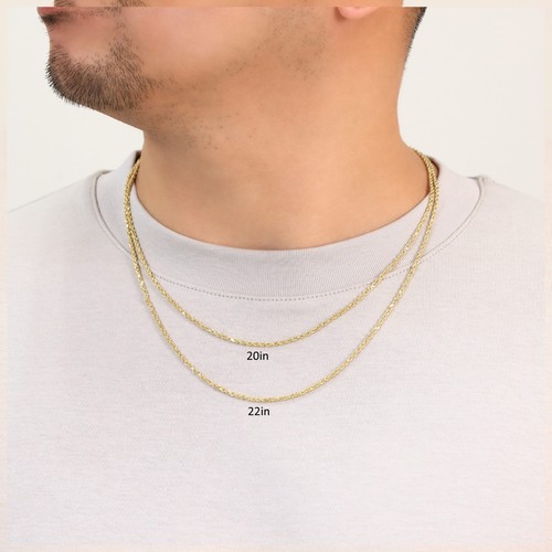 10K Yellow Gold 1.5mm-10mm Diamond Cut Rope Chain Necklace Mens Women 16"- 30" - Picture 95 of 120