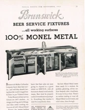 1933 Monel Metal Stainless Steel Bar Beer Service Fixtures Vintage Ad 