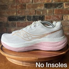 Saucony Womens Ride 19 White Pink Running Shoes Sneakers Size 11 No Insoles