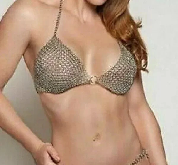 Chainmail Bikini Girl Clothing Viking Aluminum Chainmail Bra + Panties Sexy - Image 2 of 4