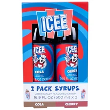 ICEE 2 Pack Syrups 2x16.9 fl. oz. Cola Cherry Flavors for Slushy Drinks