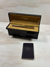 S.T. Dupont Classique Pinstripe Gold Plated Ballpoint Pen  Vintage Card And Box