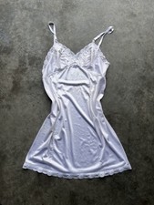 VTG Sheer Lace Chiffon Negligee Bridal White Baby Doll Sz L Nightie Gown