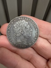 Moneta Argento 1819 Corona Re Giorgio III Britannico LX 0,925 Argento